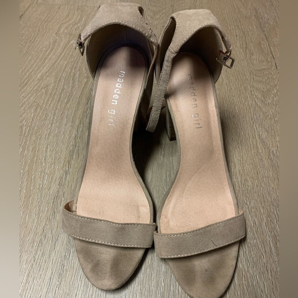 suede strap heel